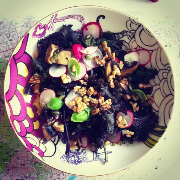 Purple chard salad