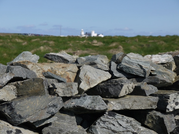 Dry stone wall and Lizard Lighthouse