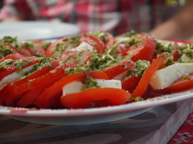 Tomato, mozzarella basil salad